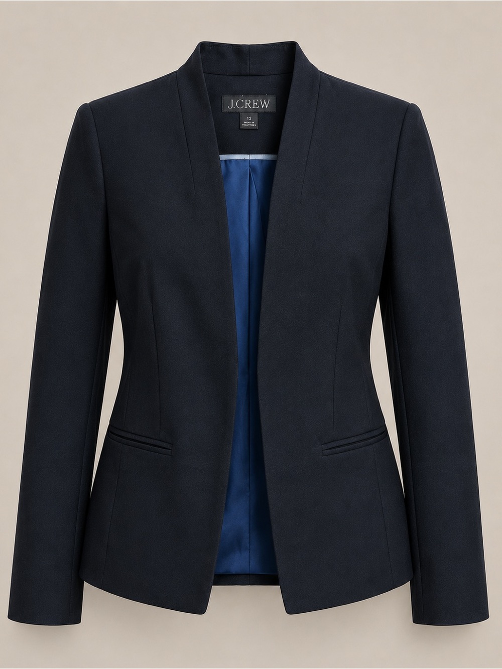 J.Crew New Going-Out Blazer Stretch Twill Black Size 12 CC274